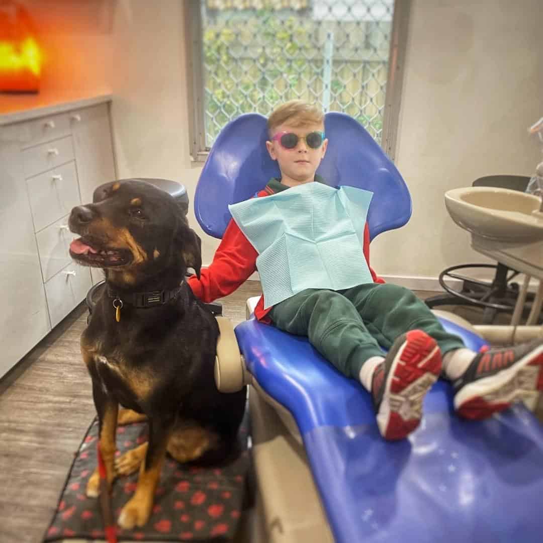 boy in dental chair